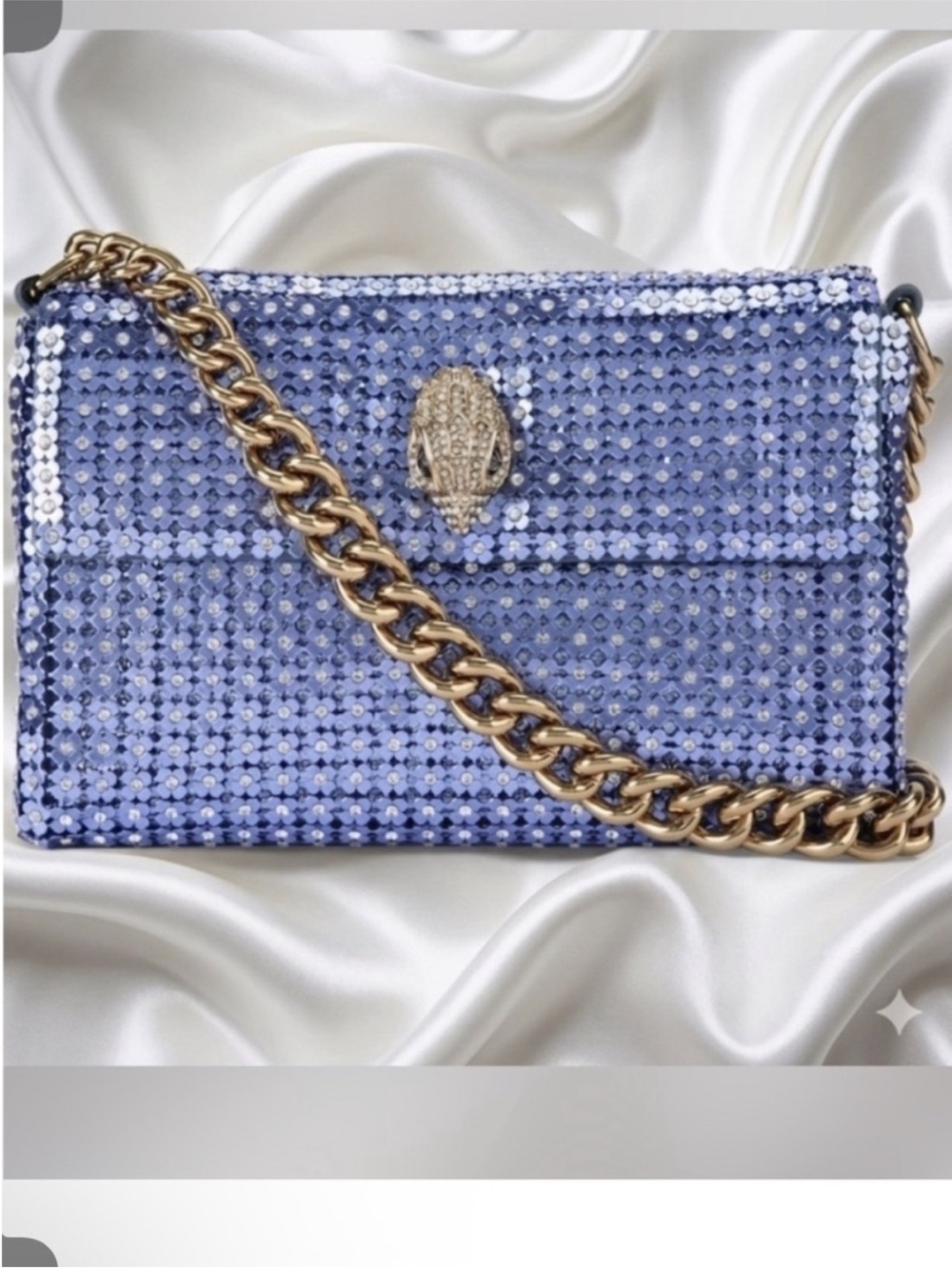 NWT Kurt Geiger (SOLD OUT) Elegant Lavender Sequin Chain Crossbody Bag